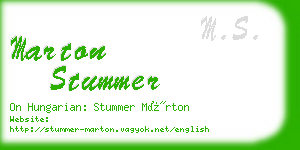 marton stummer business card